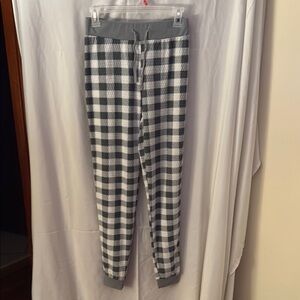 Serra Gray and White Checkered Joggers